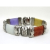 Image 2 : Two .925 Sterling Silver Multi-Gemstone Bracelets