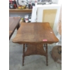 Image 1 : Antique Oak Accent Table with Curved Top