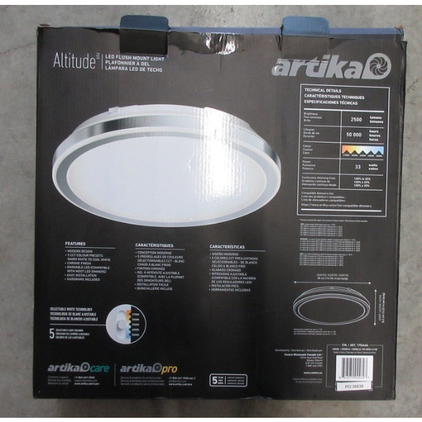 Artika "Altitude" LED Flush Mount Ceiling Light