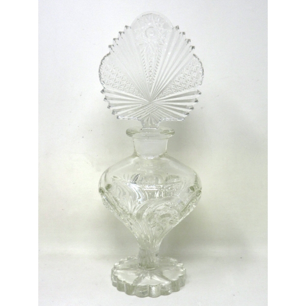Antique 10" Crystal Perfume Bottle 