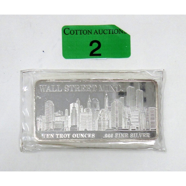 10 Oz .999 Silver Twin Towers Wall Street Bar 