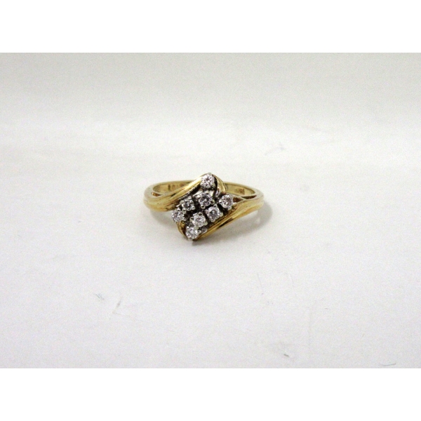 14KT Yellow Gold Ladies Estate Multi-Diamond Ring 