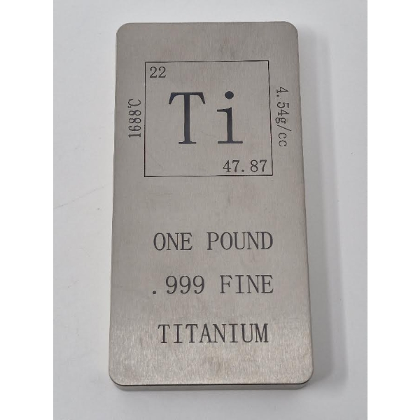 1 Pound .999 Fine Titanium Bar
