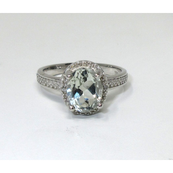 New 1.70 CT Green Amethyst & Diamond Solitaire Ring