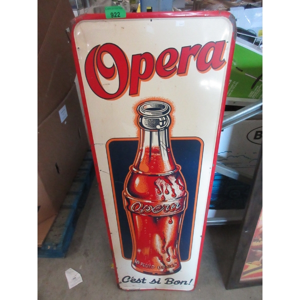 RARE - Vintage "Opera Orange Soda" Sign - French Language 