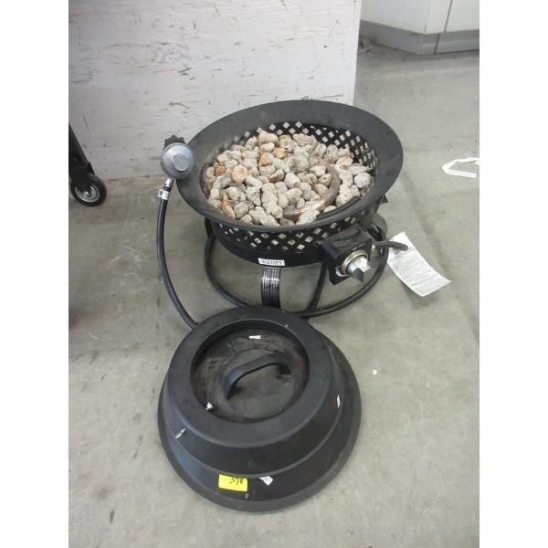 19" Gas Fire Pit with Lid - Preowned - As Is