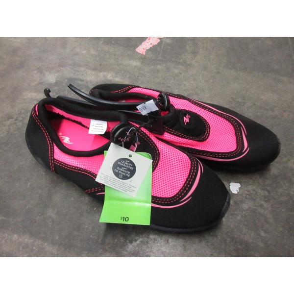 9 New Pairs of Ladies Black & Pink Water Shoes