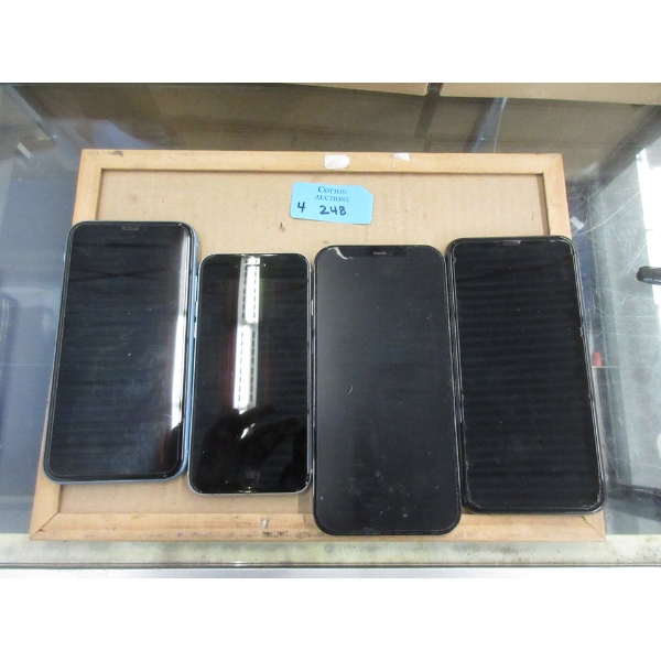 4 Assorted Preowned iPhones - As Is