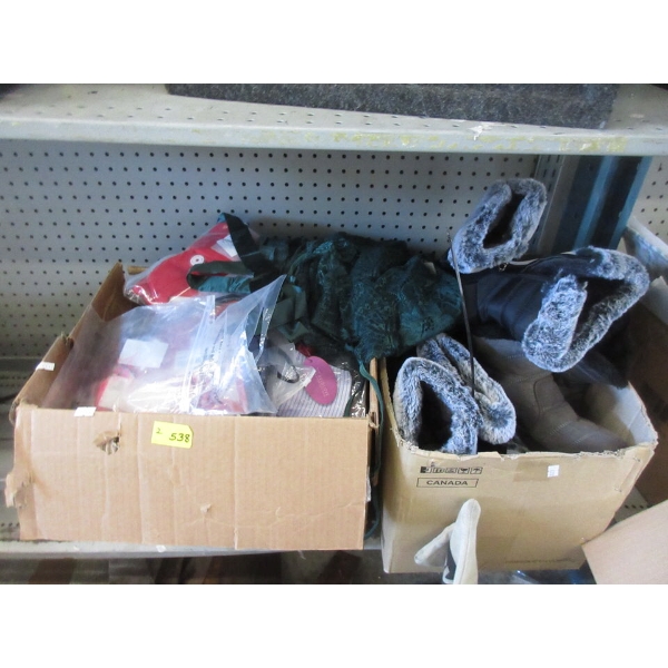 2 Box Lot of New Boots and Clothing