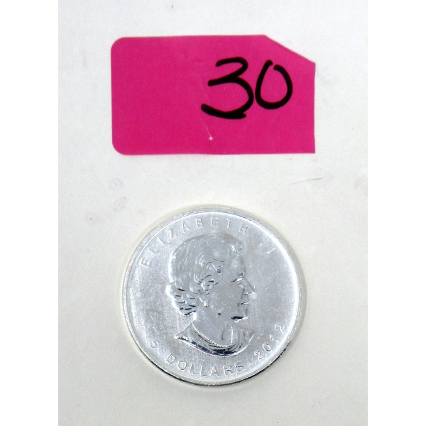 1 Oz .9999 Silver 2012 Maple Leaf Coin 