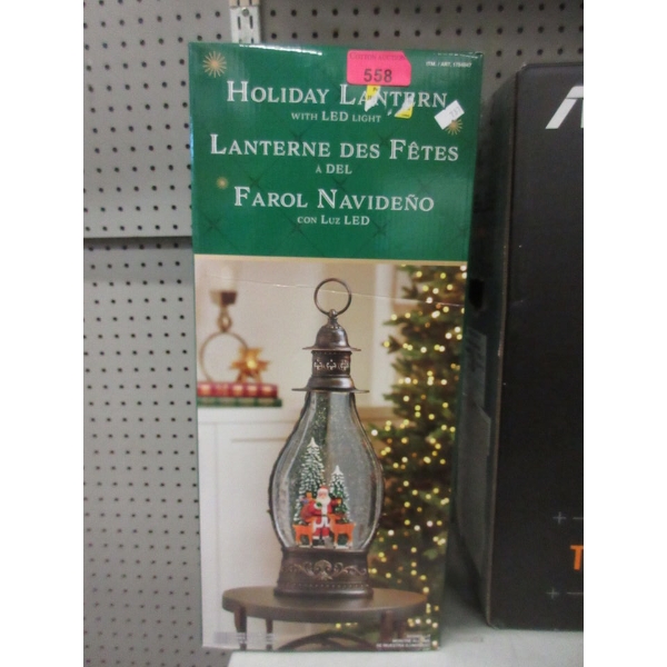 Holiday Lantern with LED Light - Moving Glitter