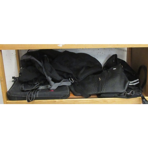 8 Black Totes and Duffle Bags - Assorted 