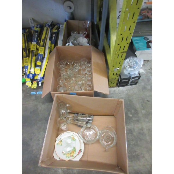 3 Boxes of Assorted Glassware and China