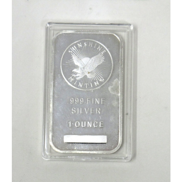 1 Oz .999 Silver Sunshine Minting Bar 