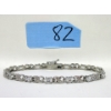 Image 1 : 6.84 CTW White Topaz & Diamond Tennis Bracelet 