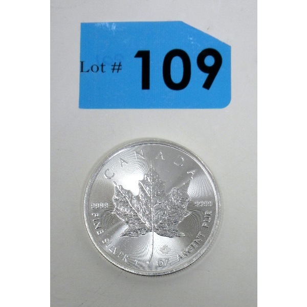 1 Oz .9999 Silver 2023 Maple Leaf Coin 