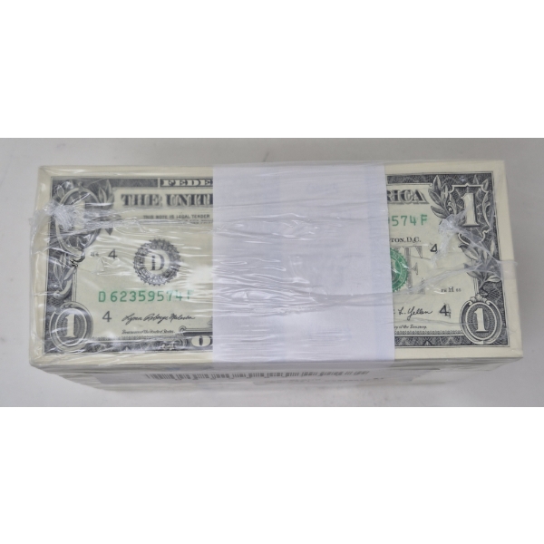1000 x $1 USD Uncirculated Federal Reserve Bundle 