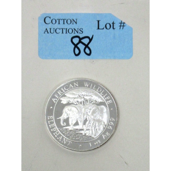 1 Oz .999 Silver 2013 African Wildlife Elephant Coin 