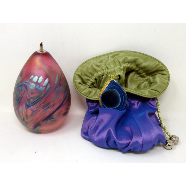 1987 Brian Maytum Studios Art Glass Oil Lamp