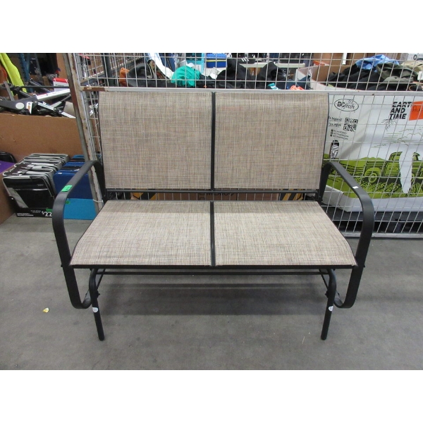 New 2 Person Brown Patio Glider Loveseat - Assembled