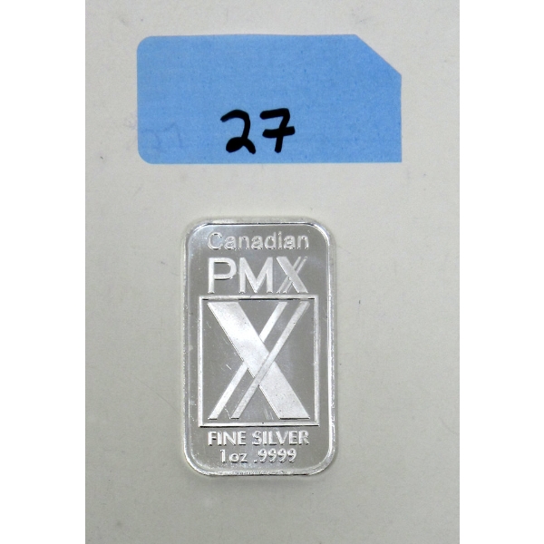 1 Oz .9999 Silver Canadian PMX Bar 