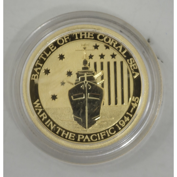 1/10 Oz .9999 Fine Gold Battle of the Coral Sea Coin 