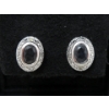 Image 1 : New 1.2 CT Sapphire & Diamond Sterling Silver Earrings 