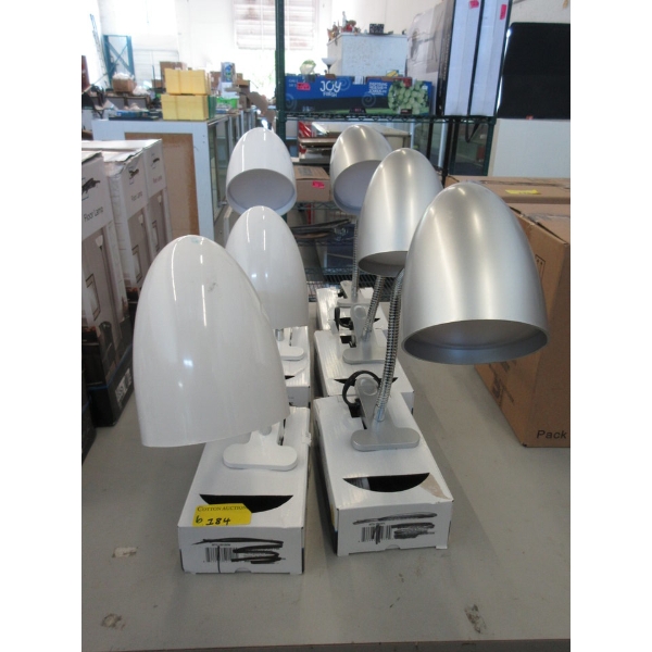 5 Clip-On LED Lamps - 3 Silver Finish & 3 White
