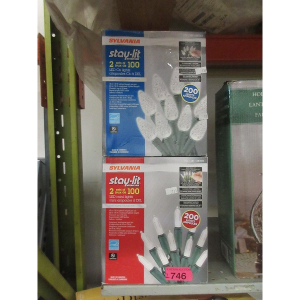 2 Sets of Clear Sylvania Stay-lit LED String Lights