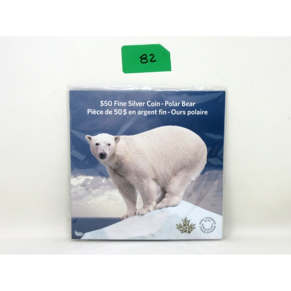 15.87 Gram .9999 Silver 2014 Polar Bear $50 Coin 