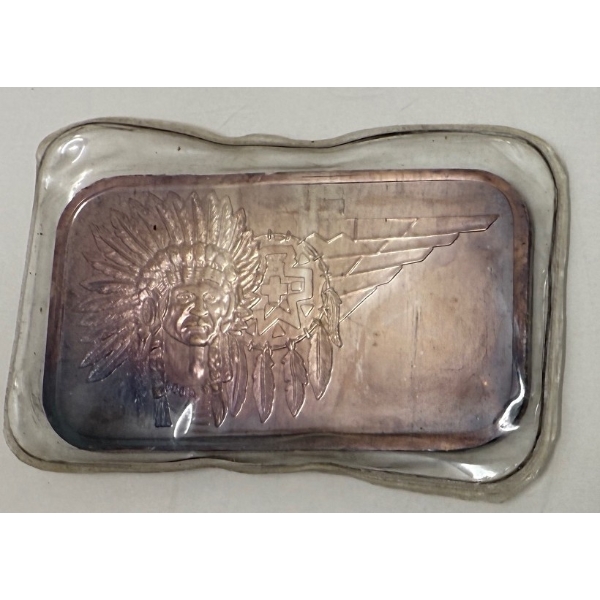 1 Oz .999 Silver Indigenous/Eagle Bar 