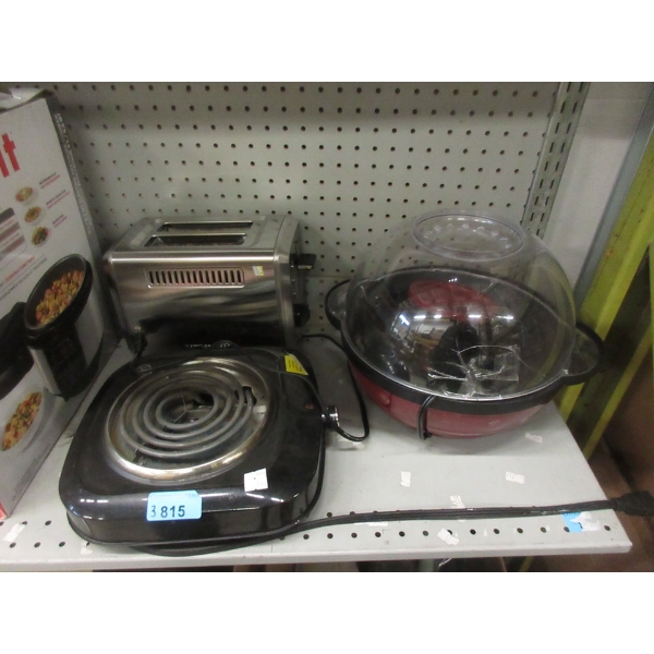Toaster, Single Burner & Popcorn Maker - No Boxes