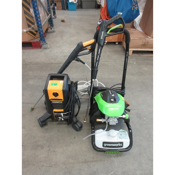 1 Greenworks and 1 Power Play Pressure Washer