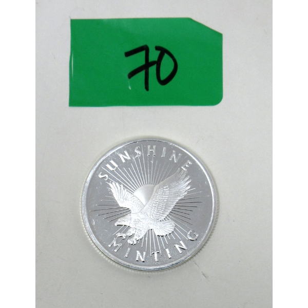 1 Oz .999 Silver Sunshine Minting Round 