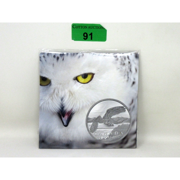 15.87 Gram .9999 Silver 2014 Snowy Owl $50 Coin 