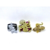 Image 1 : 3 Rhinestone Rings -Octopus, Lizard & Butterfly 