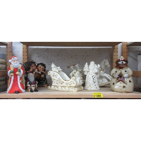 8 Assorted Santa and Christmas Figurines 