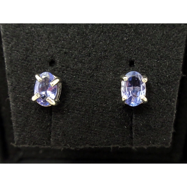 New 1 CT Tanzanite Earrings in Sterling Silver