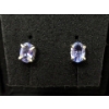 Image 1 : New 1 CT Tanzanite Earrings in Sterling Silver