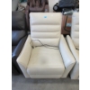 Image 1 : Beige Power Swivel Rocking Recliner- PU Leather