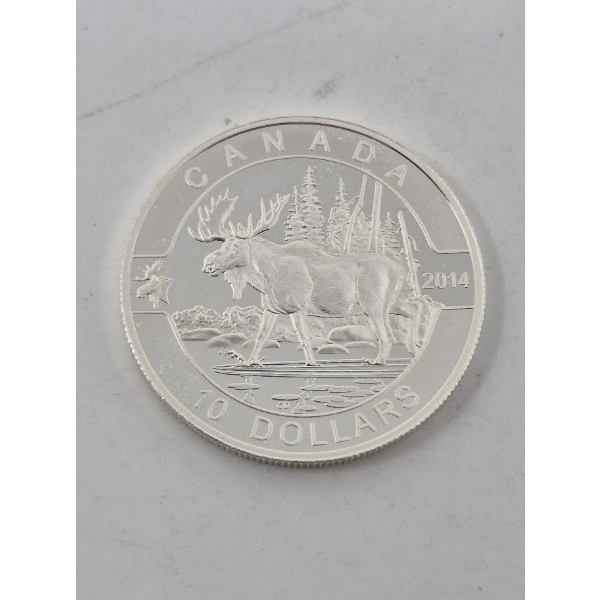 1/2 Oz .9999 Silver 2014 Canada Moose Coin