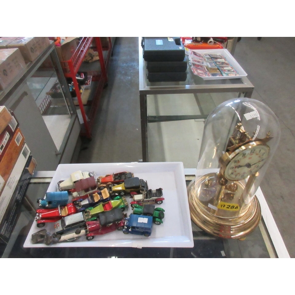 Xoma Anniversary Clock & 14 Matchbox & Other Cars