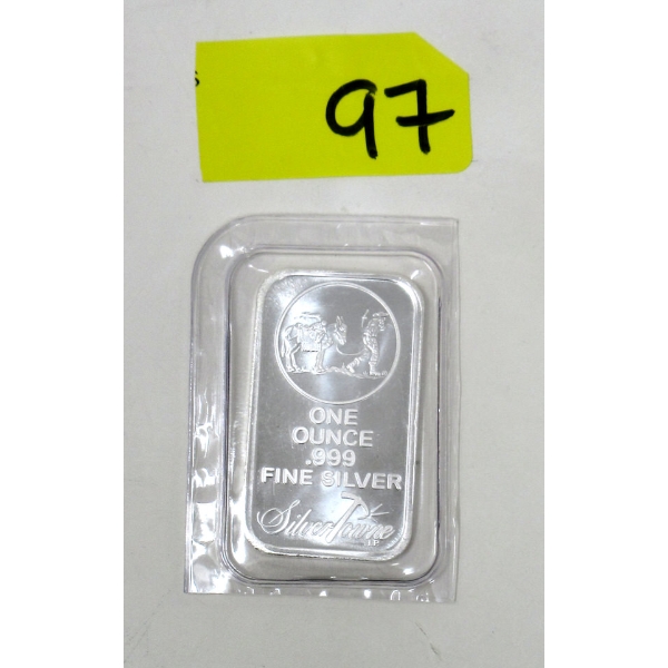 1 Oz .999 Silver Miner/Mule SilverTowne Bar 