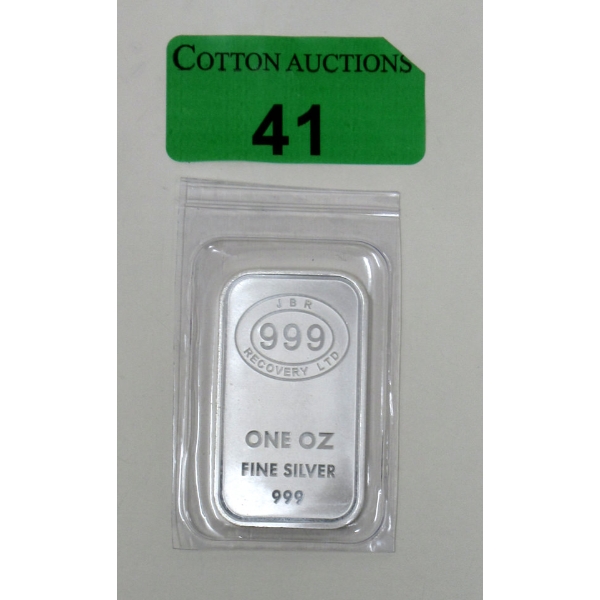 1 Oz .999 Silver JBR Ethically Sourced Bar 