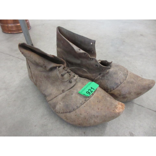 RARE - Pair of Vintage Coal Miners Boots ca1880 