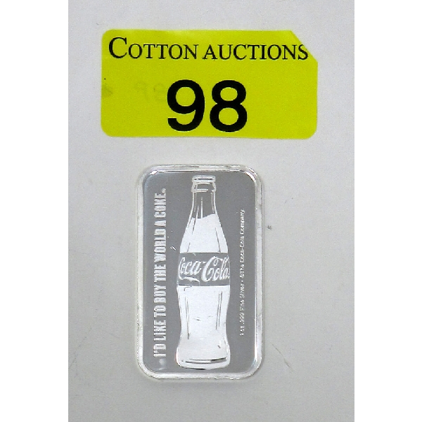 1 Oz .999 Silver High Relief Coca-Cola Bar  