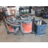Image 2 : 2 Large Shop Vacs with Bin of Hose & Pipe