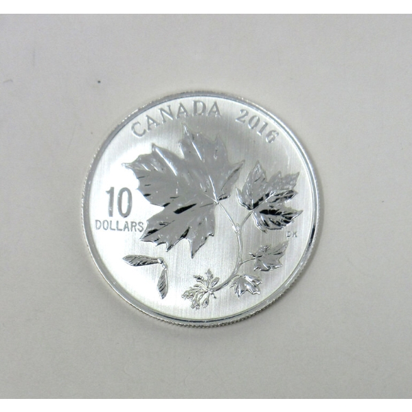 1/2 Oz .9999 Silver Maple Leaves & Seeds Coin 