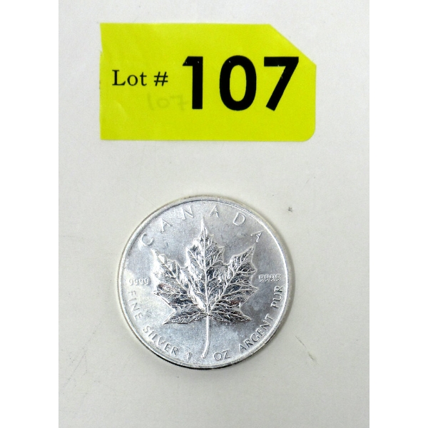1 Oz .9999 Silver 2011 Maple Leaf Coin 