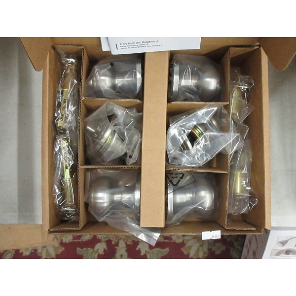 Set of 2 New Entry Knobs and Dead Bolt Sets